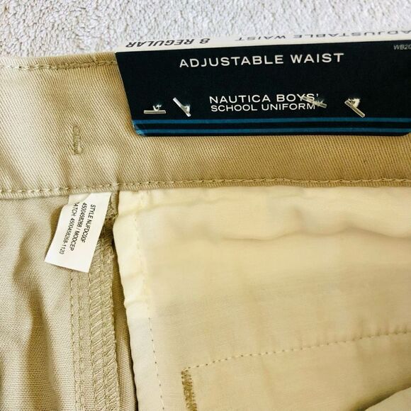 Nautica Boys’ School Uniform Flat Front Khakis - Picture 2 of 4